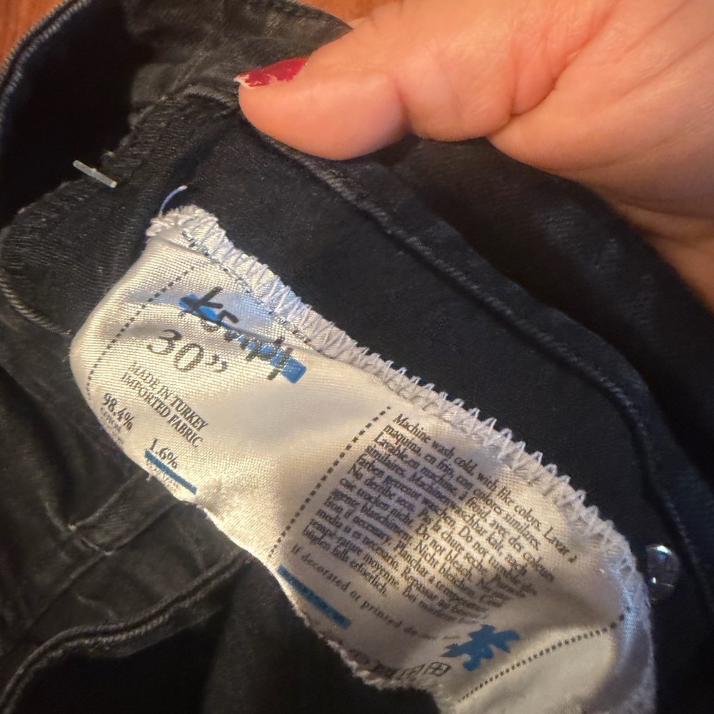 Ksubi Black Slim Straight Jeans with Red Cross-Stitch and White Pocket Graphic - Picture 11 of 12